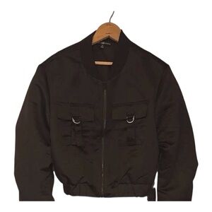 Women's Classic Black Bomber Jacket